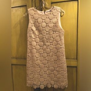 Alice + Olivia Clyde mini shift dress in gold metallic geometric pattern